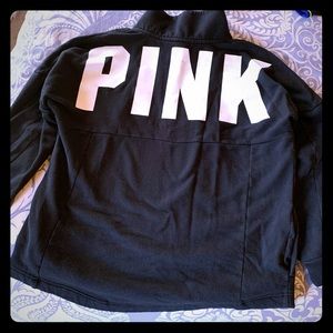 VS Pink Large black pullover zip hoodie